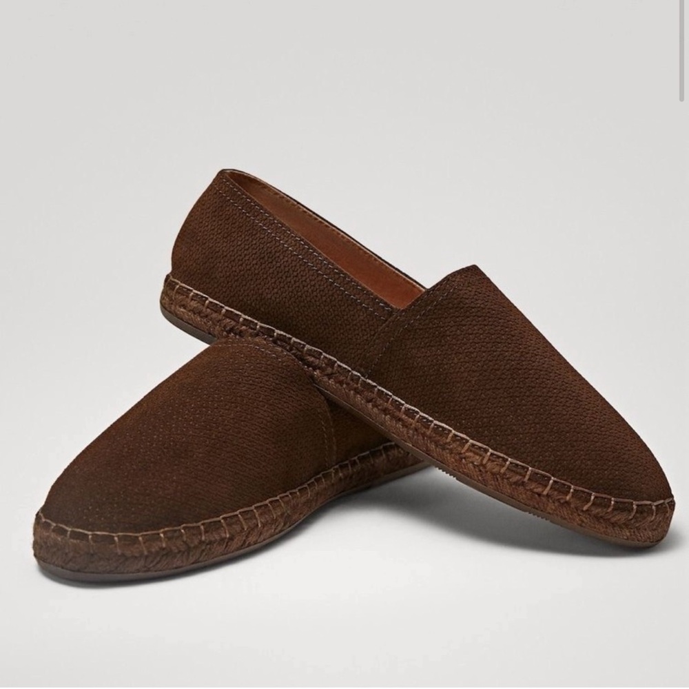 Massimo Dutti SUEDE Espadrille Loafers /Flats•Made in Spain 🇪🇸
